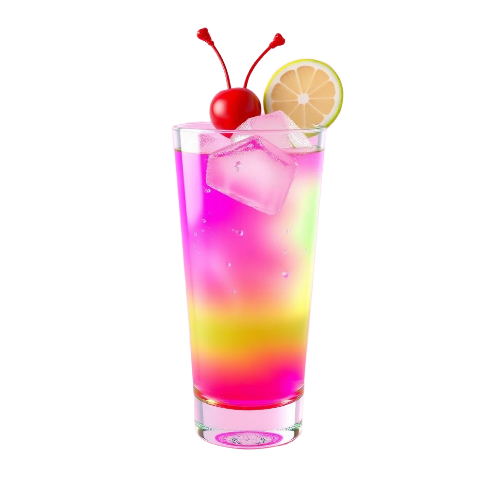 Pink and green layered cocktail